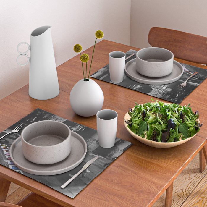 Street Bologna Artist Black and White Photography Placemat Gallery Image 2