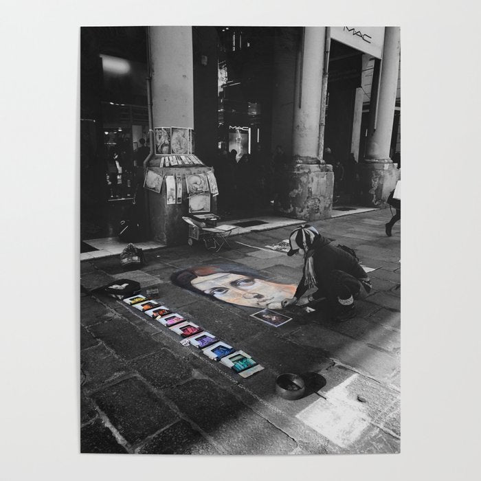 Street Bologna Artist Black and White Photography Poster Gallery Image 1