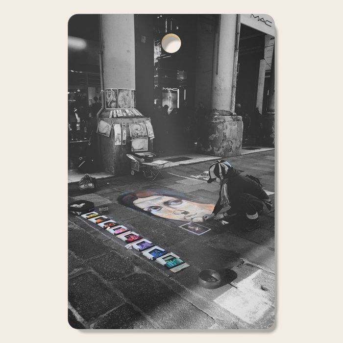 Street Bologna Artist Black and White Photography Cutting Board Gallery Image 1