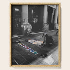 Street Bologna Artist Black and White Photography Serving Tray Gallery Image 1