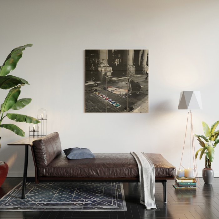 Street Bologna Artist Black and White Photography Wood Wall Art Gallery Image 2