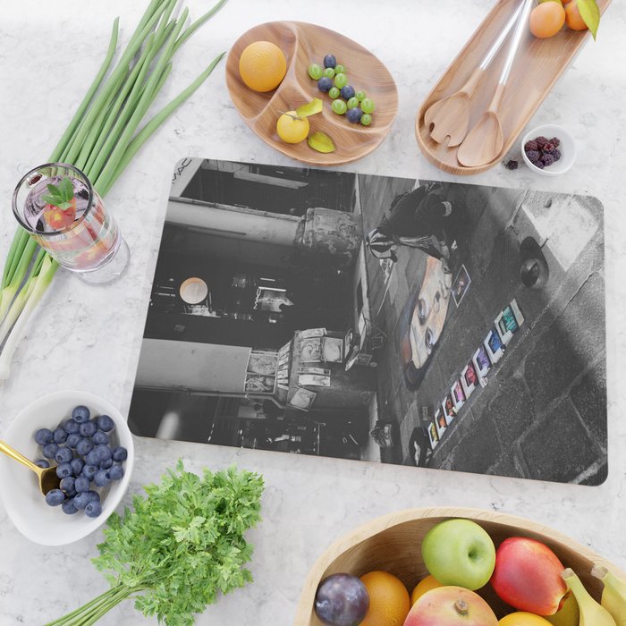 Street Bologna Artist Black and White Photography Cutting Board Gallery Image 2
