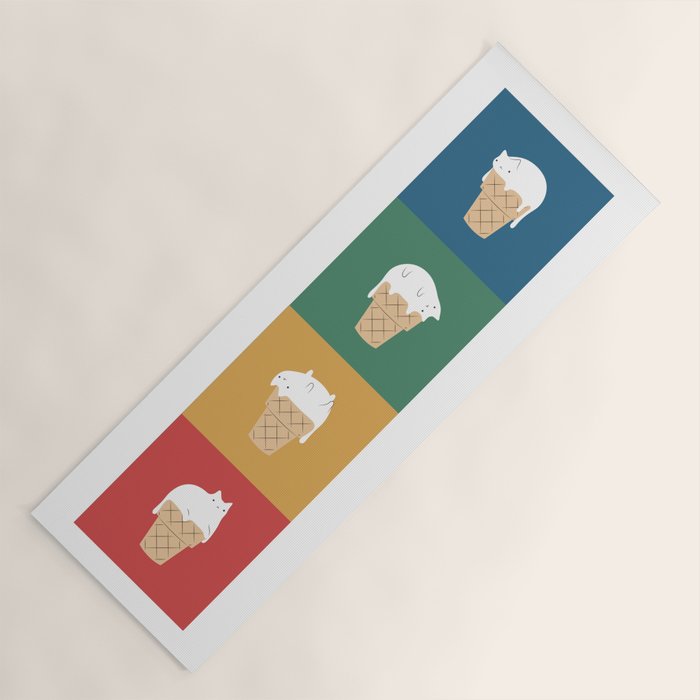 Cat Ice Cream 2x2 Yoga Mat Gallery Image 1