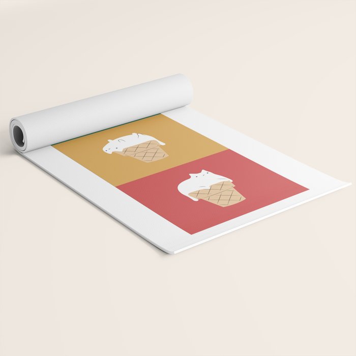 Cat Ice Cream 2x2 Yoga Mat Gallery Image 2