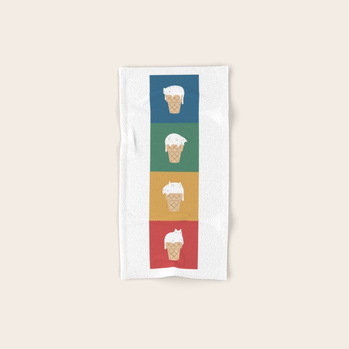 Cat Ice Cream 2x2 Bath Towel Gallery Image 1