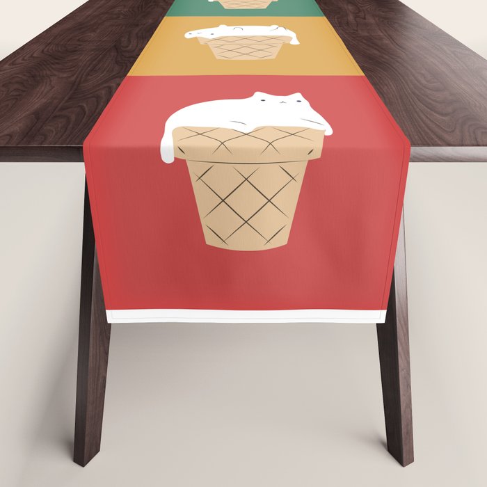 Cat Ice Cream 2x2 Table Runner Gallery Image 1