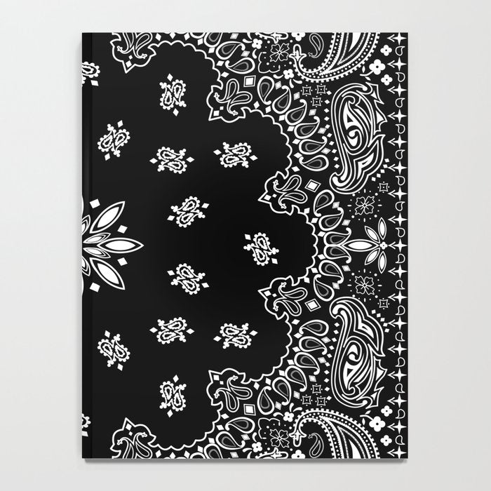 black and white bandana pattern Notebook Gallery Image 4