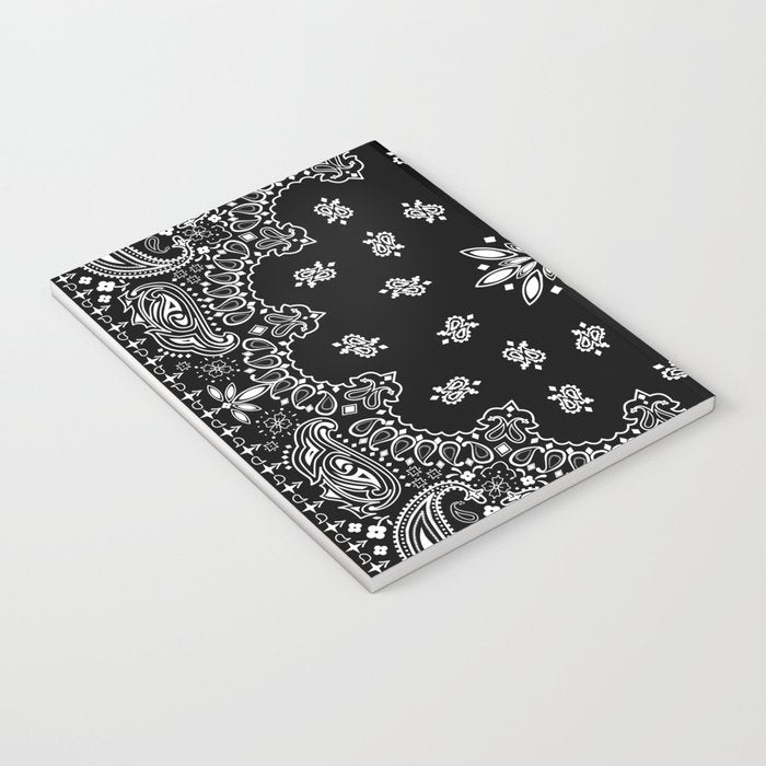 black and white bandana pattern Notebook Gallery Image 3