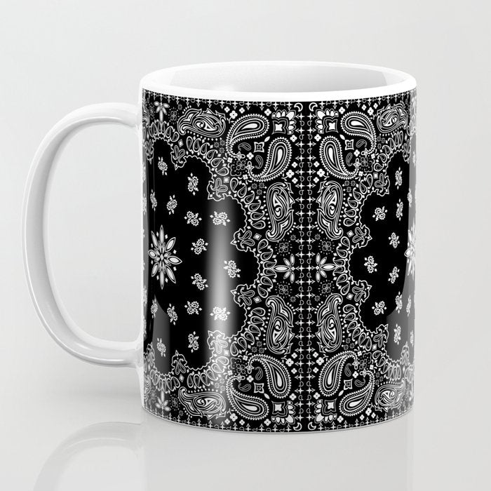 black and white bandana pattern Coffee Mug Gallery Image 3