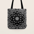 black and white bandana pattern Tote Bag Gallery Image 1