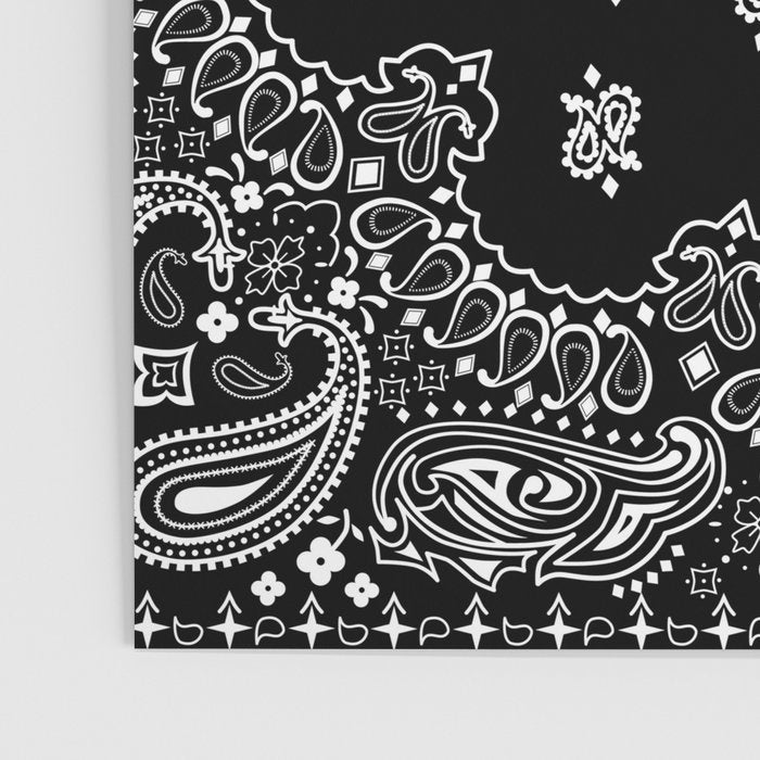 black and white bandana pattern Poster Gallery Image 3