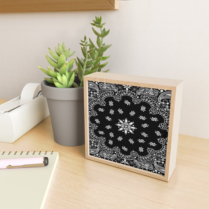 black and white bandana pattern Mini Art Print Gallery Image 2