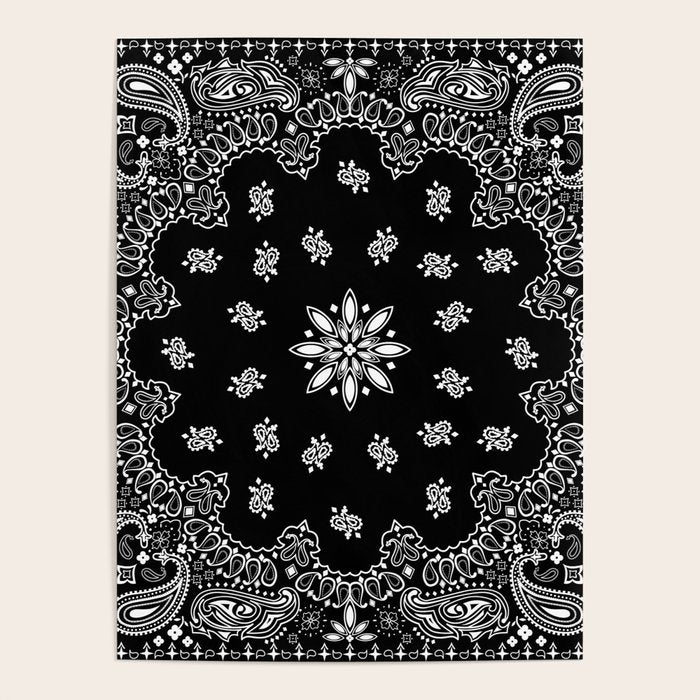 black and white bandana pattern Poster Gallery Image 4