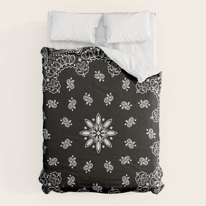 black and white bandana pattern Comforter Gallery Image 6