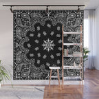 black and white bandana pattern Wall Mural Gallery Image 1