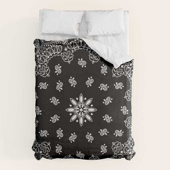 black and white bandana pattern Duvet Cover Gallery Image 6