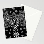 black and white bandana pattern Stationery Card Gallery Image 2