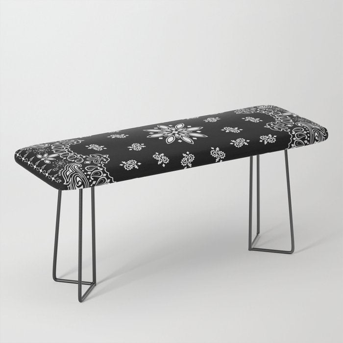 black and white bandana pattern Bench Gallery Image 1