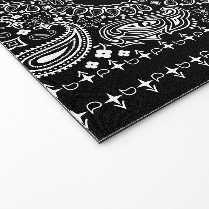 black and white bandana pattern Welcome Mat Gallery Image 2