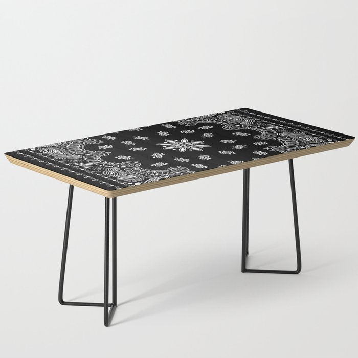 black and white bandana pattern Coffee Table Gallery Image 1