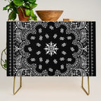 black and white bandana pattern Credenza Gallery Image 1