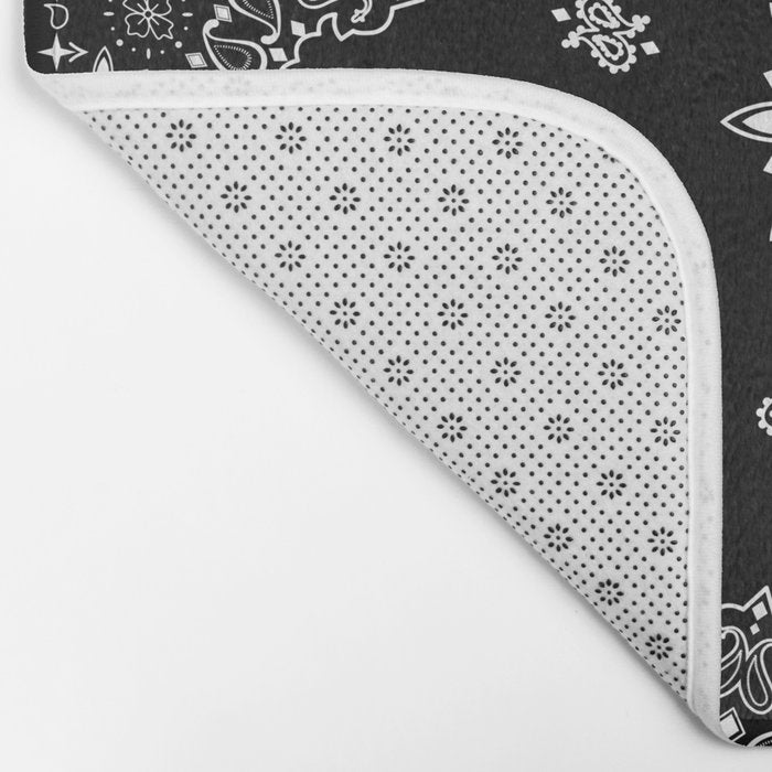 black and white bandana pattern Bath Mat Gallery Image 2