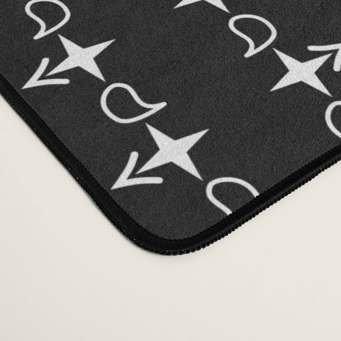 black and white bandana pattern Desk Mat Gallery Image 4