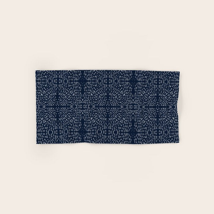 Celestial Stars Art, Indigo Blue, Boho Wall Art, Bath Towel Gallery Image 1