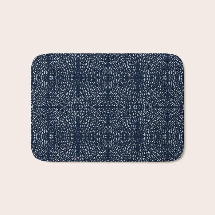 Celestial Stars Art, Indigo Blue, Boho Wall Art, Bath Mat Gallery Image 1