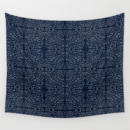 Celestial Stars Art, Indigo Blue, Boho Wall Art, Wall Tapestry Gallery Image 4
