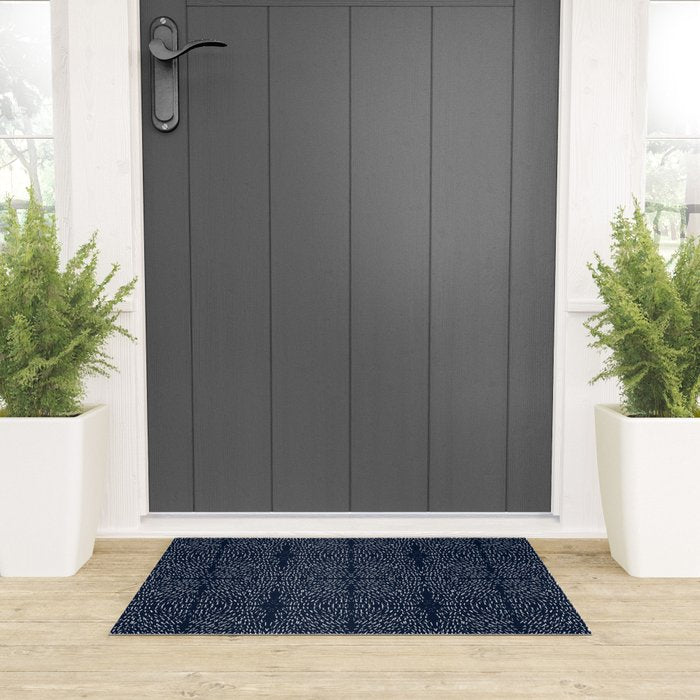 Celestial Stars Art, Indigo Blue, Boho Wall Art, Welcome Mat Gallery Image 3