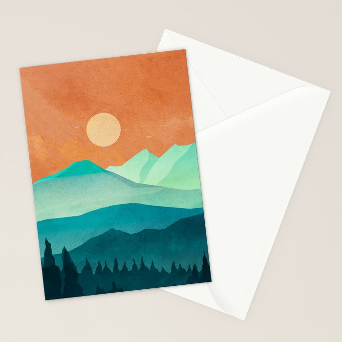 Morning Mountain Mist 2 Stationery Card Gallery Image 2