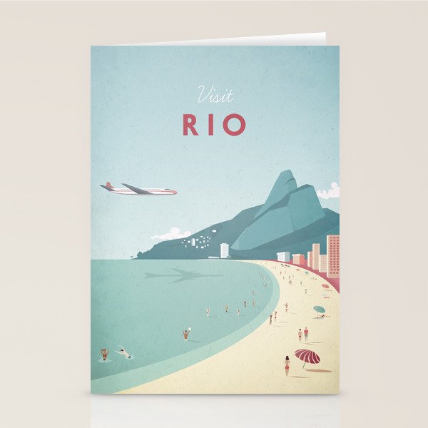 Vintage Rio Travel Poster Stationery Card Gallery Image 1