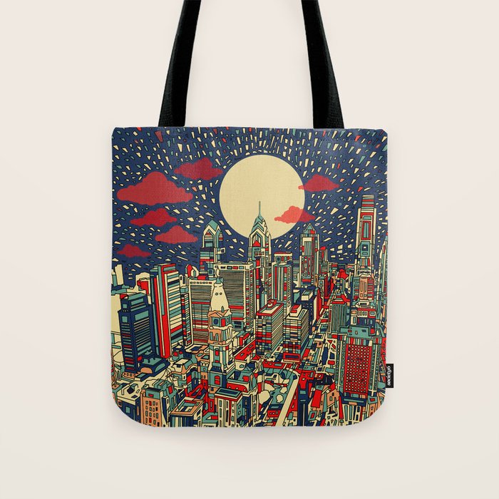 philadelphia city skyline Tote Bag Gallery Image 1
