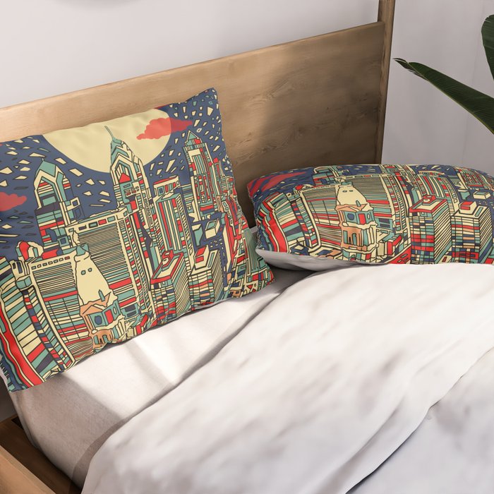philadelphia city skyline Pillow Sham Gallery Image 2