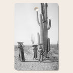 Vintage Native American Photo with Saguao Cactus Cutting Board Gallery Image 1
