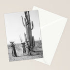 Vintage Native American Photo with Saguao Cactus Stationery Card Gallery Image 2