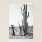 Vintage Native American Photo with Saguao Cactus Stationery Card Gallery Image 2