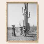 Vintage Native American Photo with Saguao Cactus Serving Tray Gallery Image 1