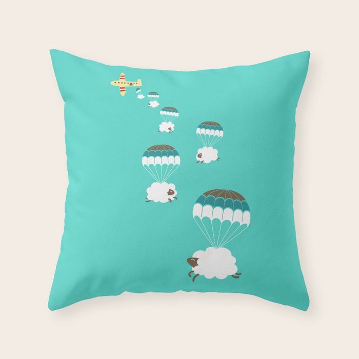Sheepy clouds Throw Pillow Gallery Image 6