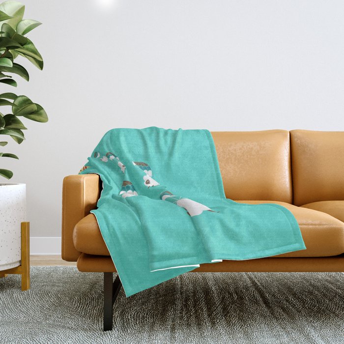 Sheepy clouds Throw Blanket Gallery Image 1