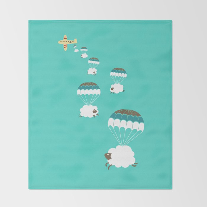 Sheepy clouds Throw Blanket Gallery Image 2