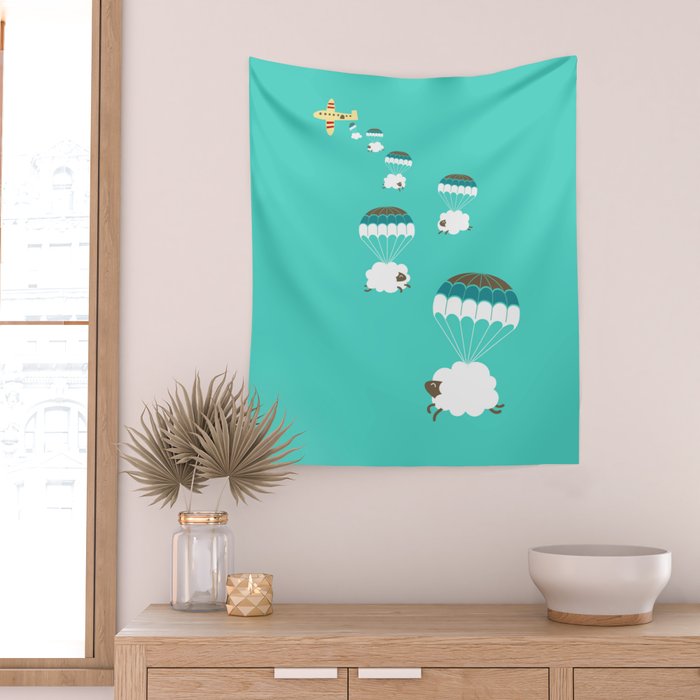 Sheepy clouds Wall Tapestry Gallery Image 2