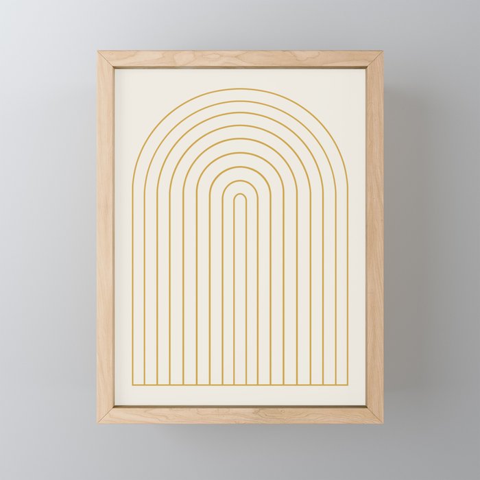 Minimal Arch XXXVI Creme and Orange Modern Geometric Lines Mini Art Print Gallery Image 1