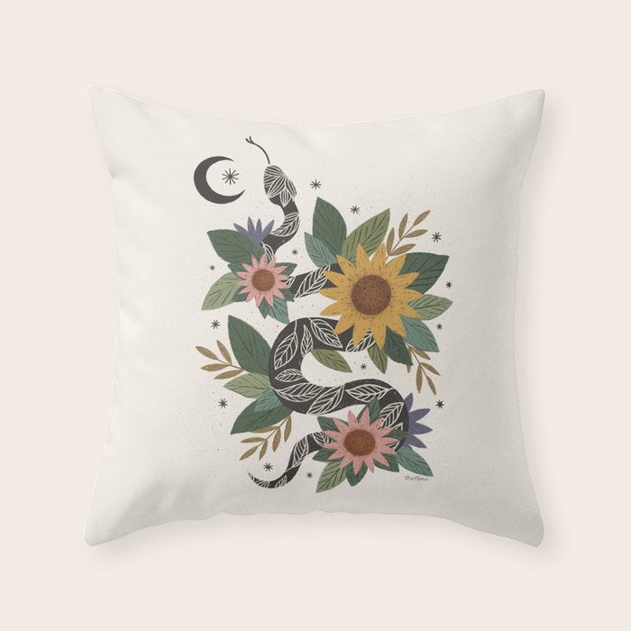 Year of the Snake 2025 - Cream Throw Pillow Gallery Image 6