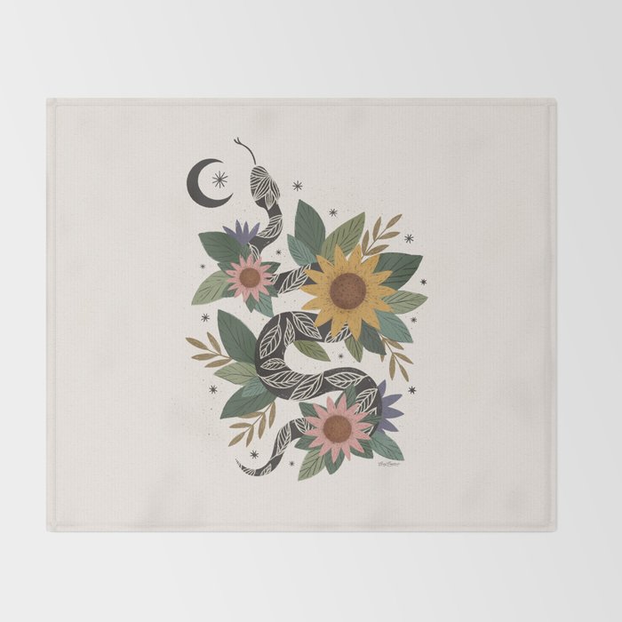 Year of the Snake 2025 - Cream Throw Blanket Gallery Image 2