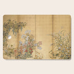 Japanese Edo Period Six-Panel Gold Leaf Screen - Spring and Autumn Flowers Cutting Board Gallery Image 1