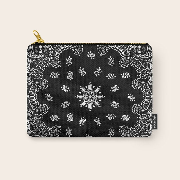 black and white bandana pattern Carry All Pouch Gallery Image 1
