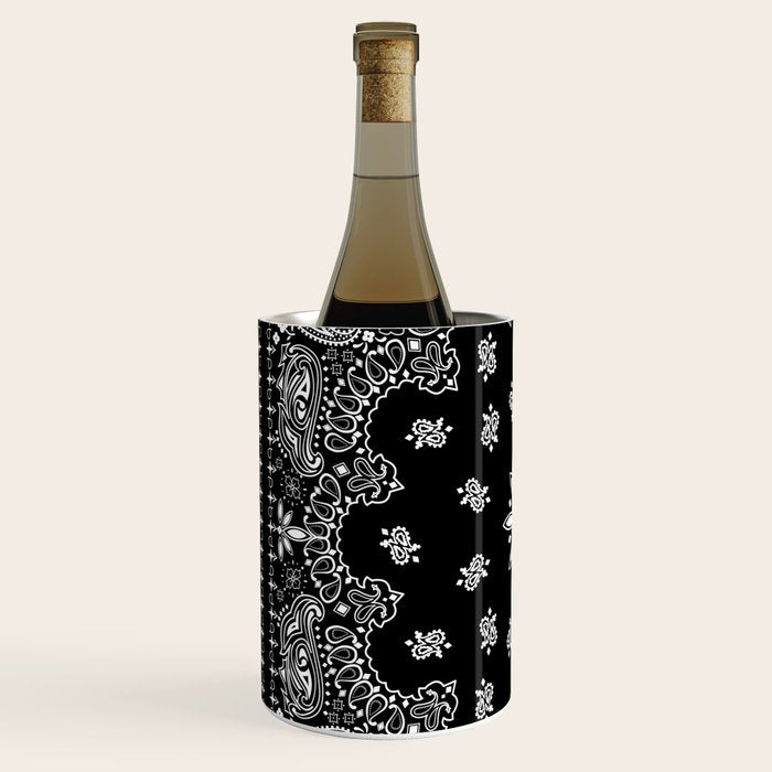 black and white bandana pattern Wine Chiller Gallery Image 2