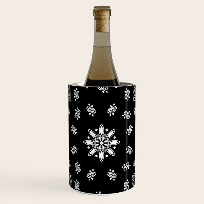 black and white bandana pattern Wine Chiller Gallery Image 1